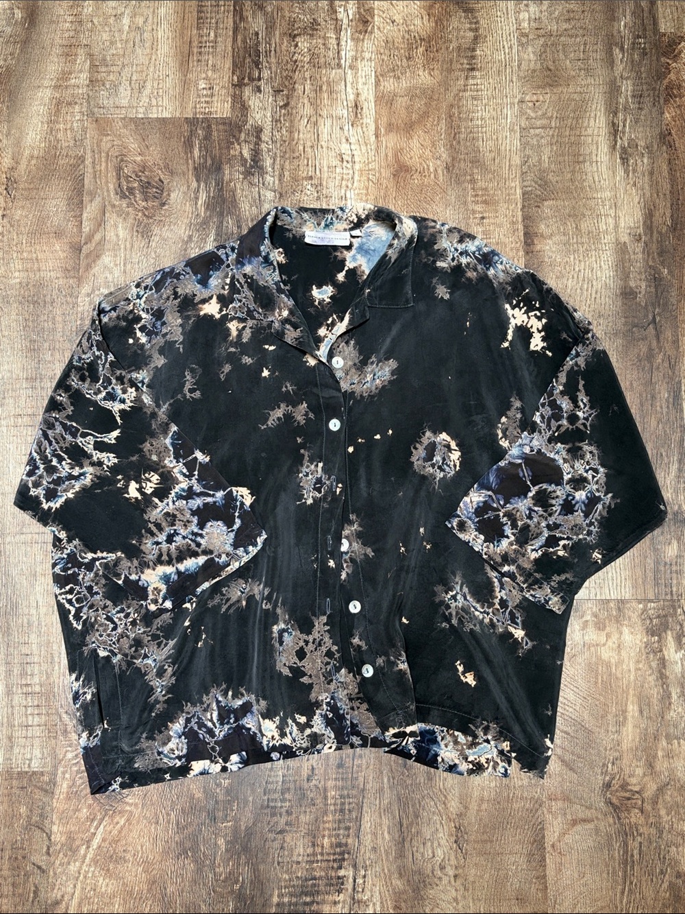 Eleven Stitch Design Oversize Lightweight Storm Tie Dye Shirt Jacket, Size Small - Picture 6 of 12